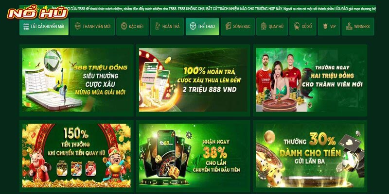 Khuyến mãi FB88 với nhiều chương trình đa dạng hấp dẫn