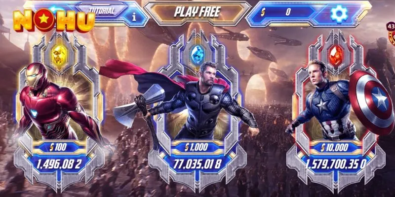 Nổ hũ Avengers và các biểu tượng đặc biệt